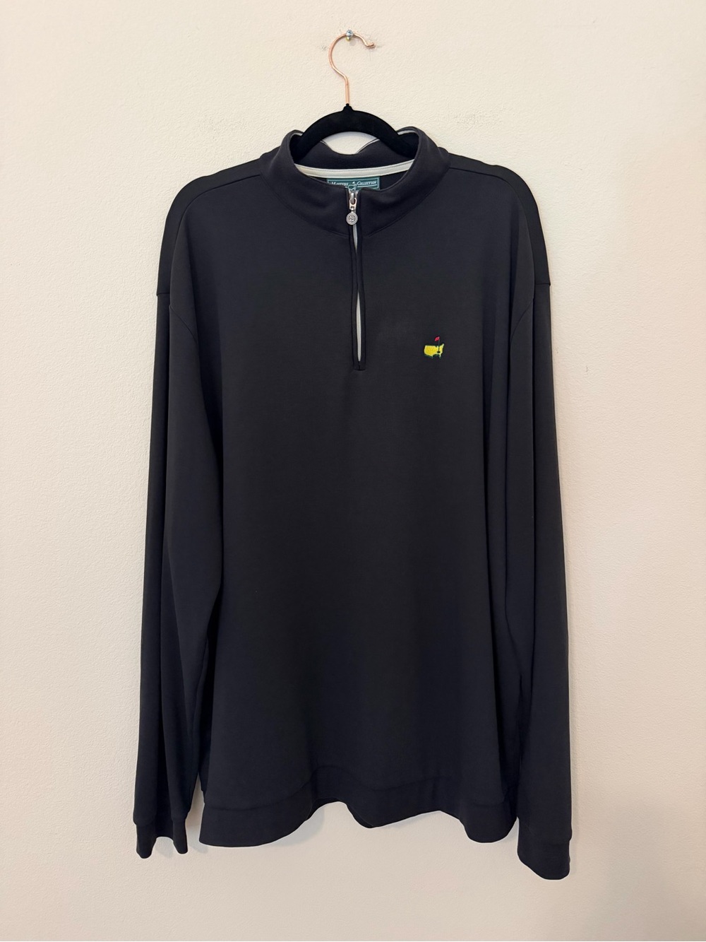The Masters Collection Black Quarter Zip Pullover Sweater Size XXL Logo Golf